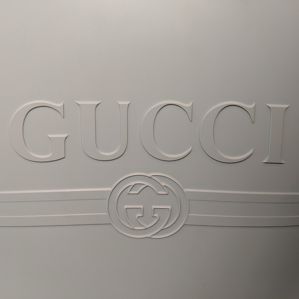 SOLD Gucci Logo Teal Rubber Tote - Picture 2 of 8